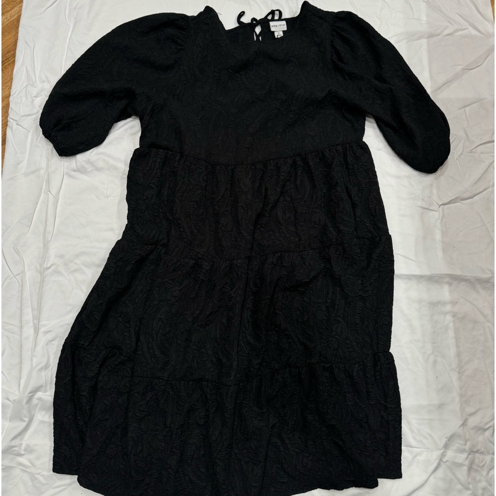 NEW black long dress long cut sleeve | AAVA & VIV - Target
